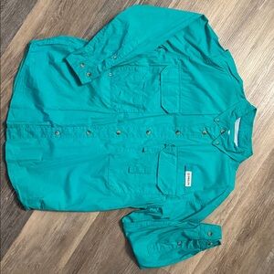 Magellan Outdoors Men's Green Long Sleeve Button Down Shirt M